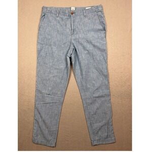 Gap Girlfriend Khaki Pants Womens 8 Light Blue Chambray Cotton Tapered Trousers